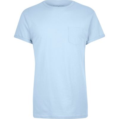 Light blue plain chest pocket t-shirt